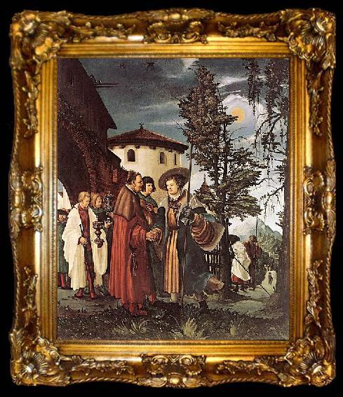 framed  Albrecht Altdorfer St Florian Taking Leave of the Monastery, ta009-2